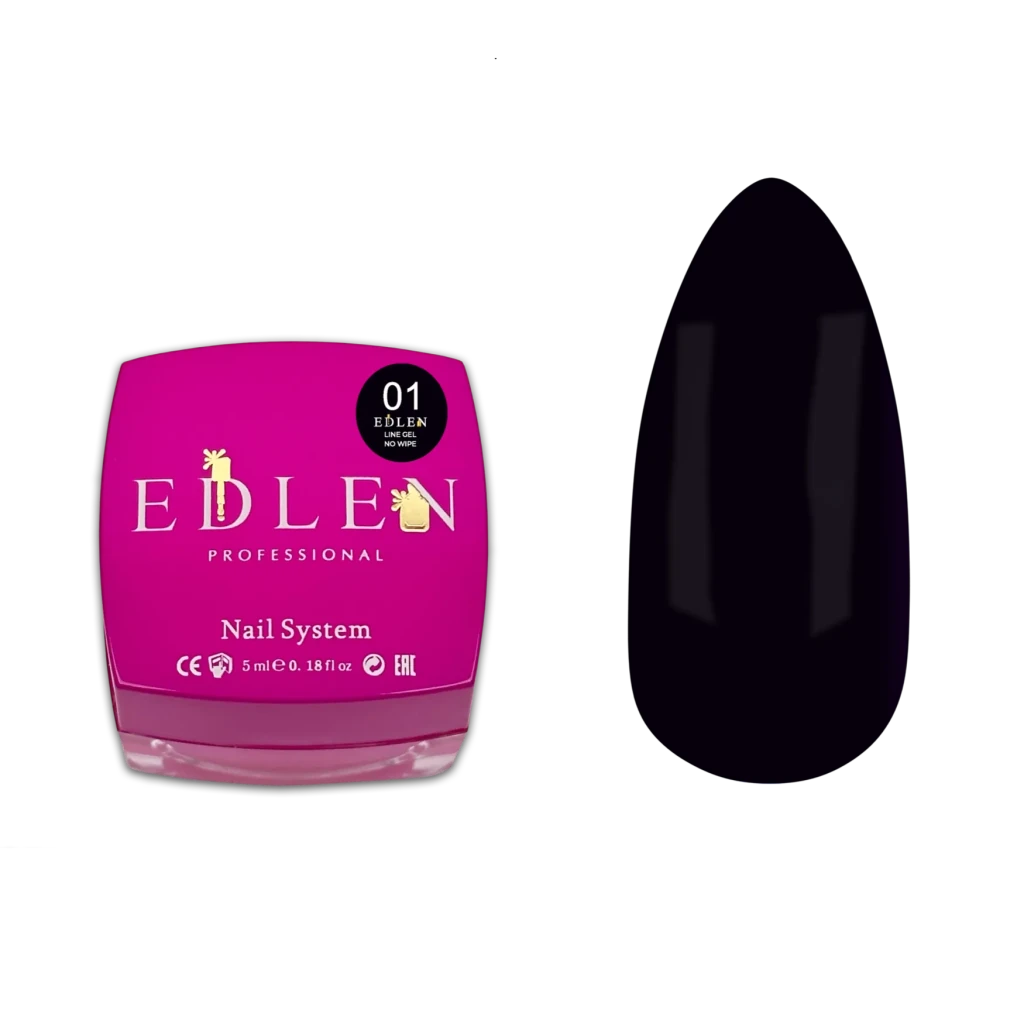EDLEN Line gel no wipe Ultra black 01, 5 ml - Level Up Beauty Supply