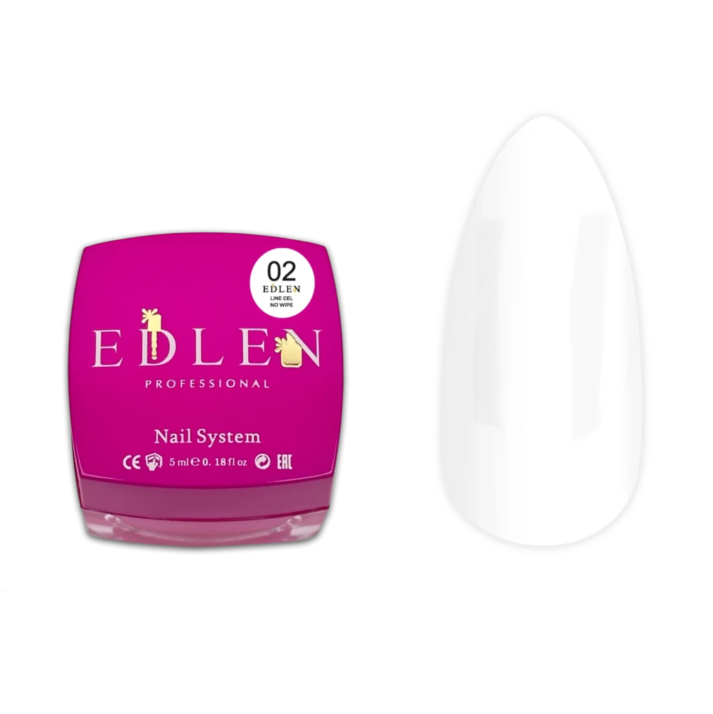EDLEN Line gel no wipe Ultra white 02, 5 ml - Level Up Beauty Supply