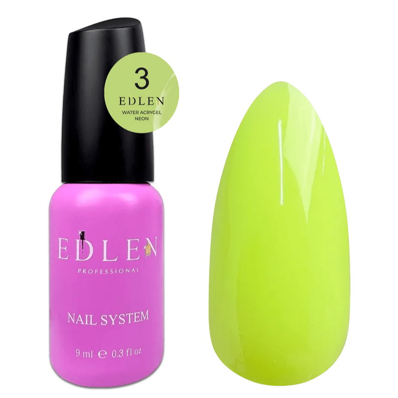 EDLEN Water Acrygel Neon 03, 9 ml - Level Up Beauty Supply