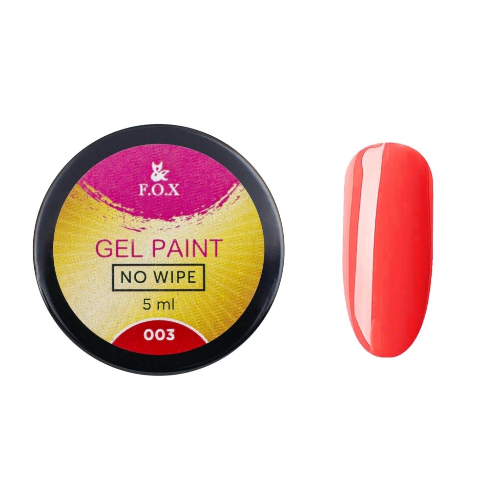 F.O.X Gel paint No Wipe 003 (Red), 5 ml - Level Up Beauty Supply
