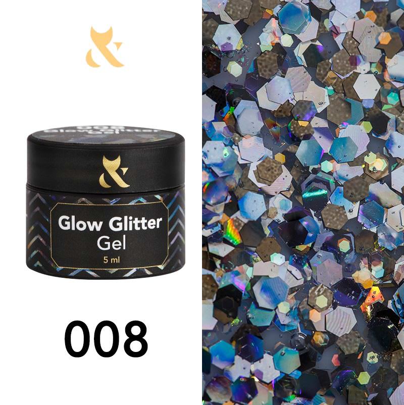 F.O.X Glow Glitter Gel 008, 5 ml - Level Up Beauty Supply