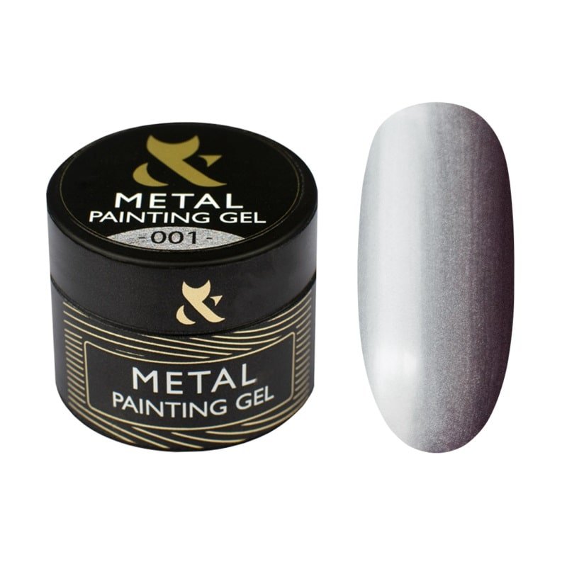 F.O.X Metal gel paint 001 (silver), 5 ml - Level Up Beauty Supply