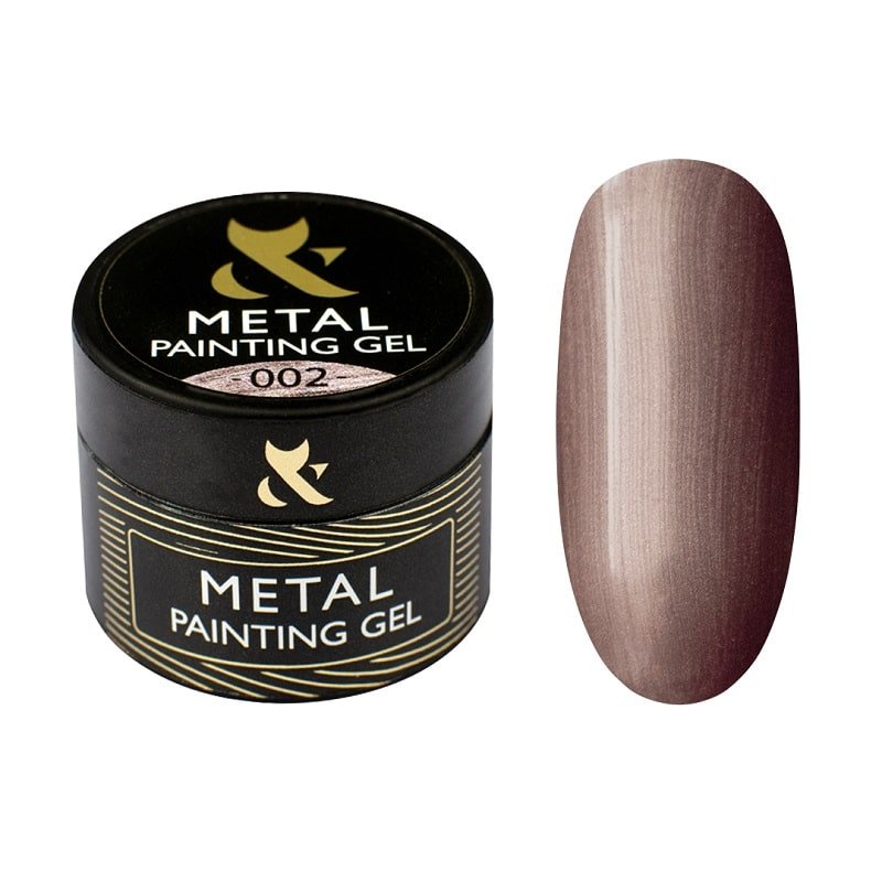 F.O.X Metal gel paint 002 (bronze), 5 ml - Level Up Beauty Supply