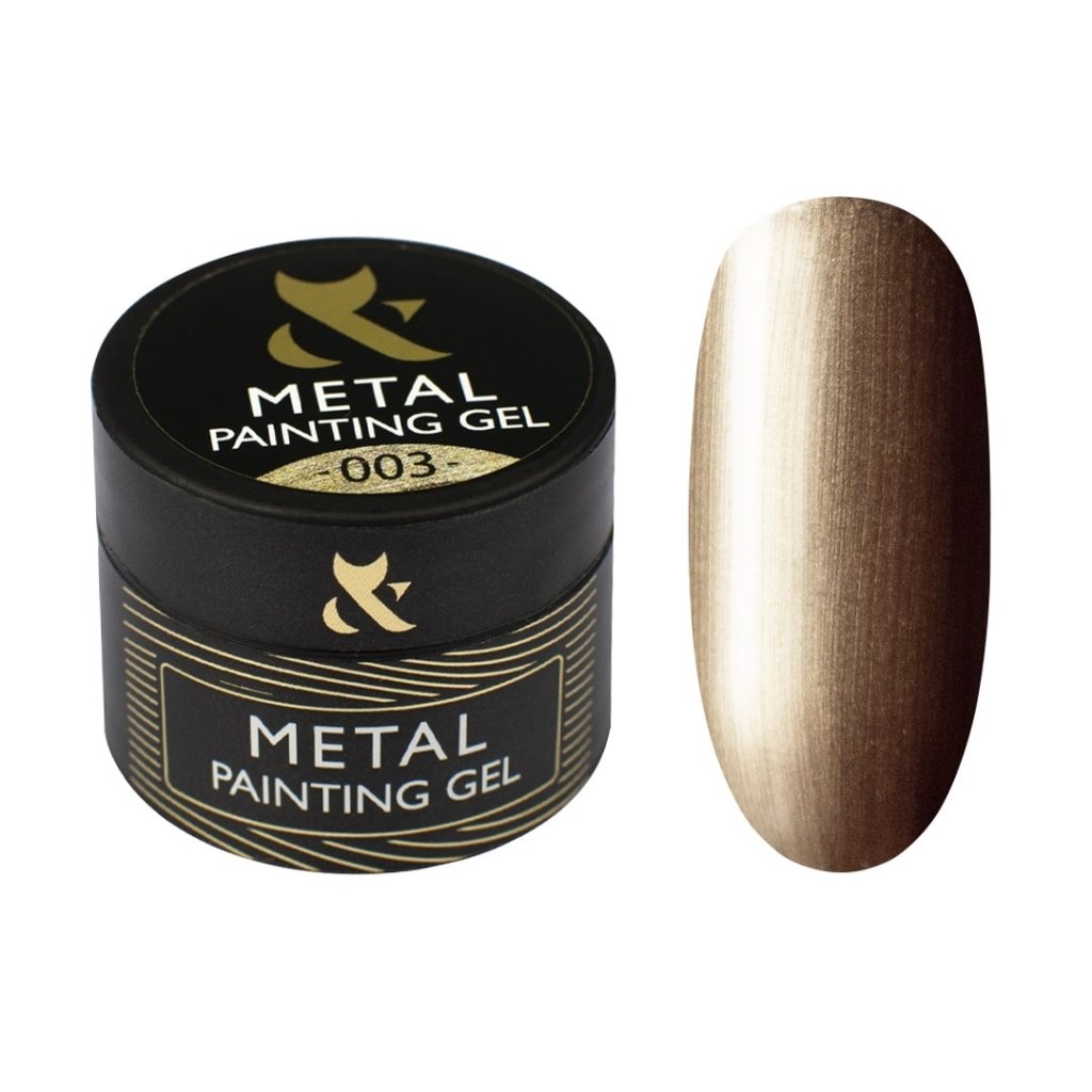 F.O.X Metal gel paint 003 (gold), 5 ml - Level Up Beauty Supply