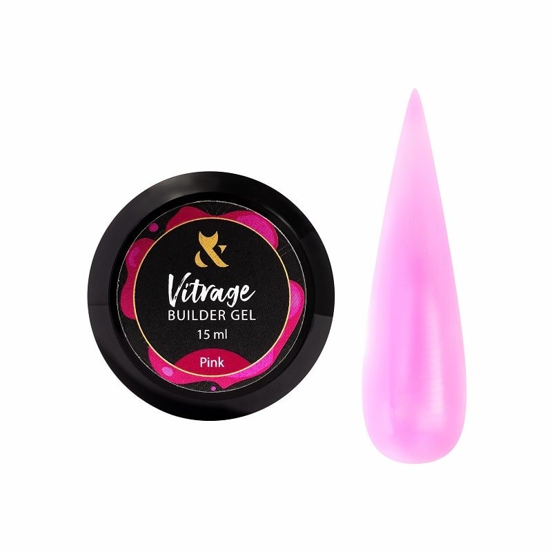 F.O.X Vitrage Builder gel Pink, 15 ml - Level Up Beauty Supply