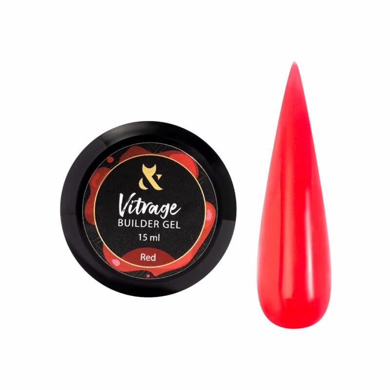 F.O.X Vitrage Builder gel Red, 15 ml - Level Up Beauty Supply