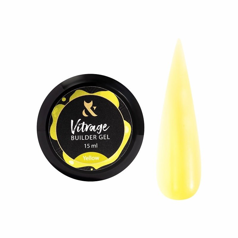 F.O.X Vitrage Builder gel Yellow, 15 ml - Level Up Beauty Supply
