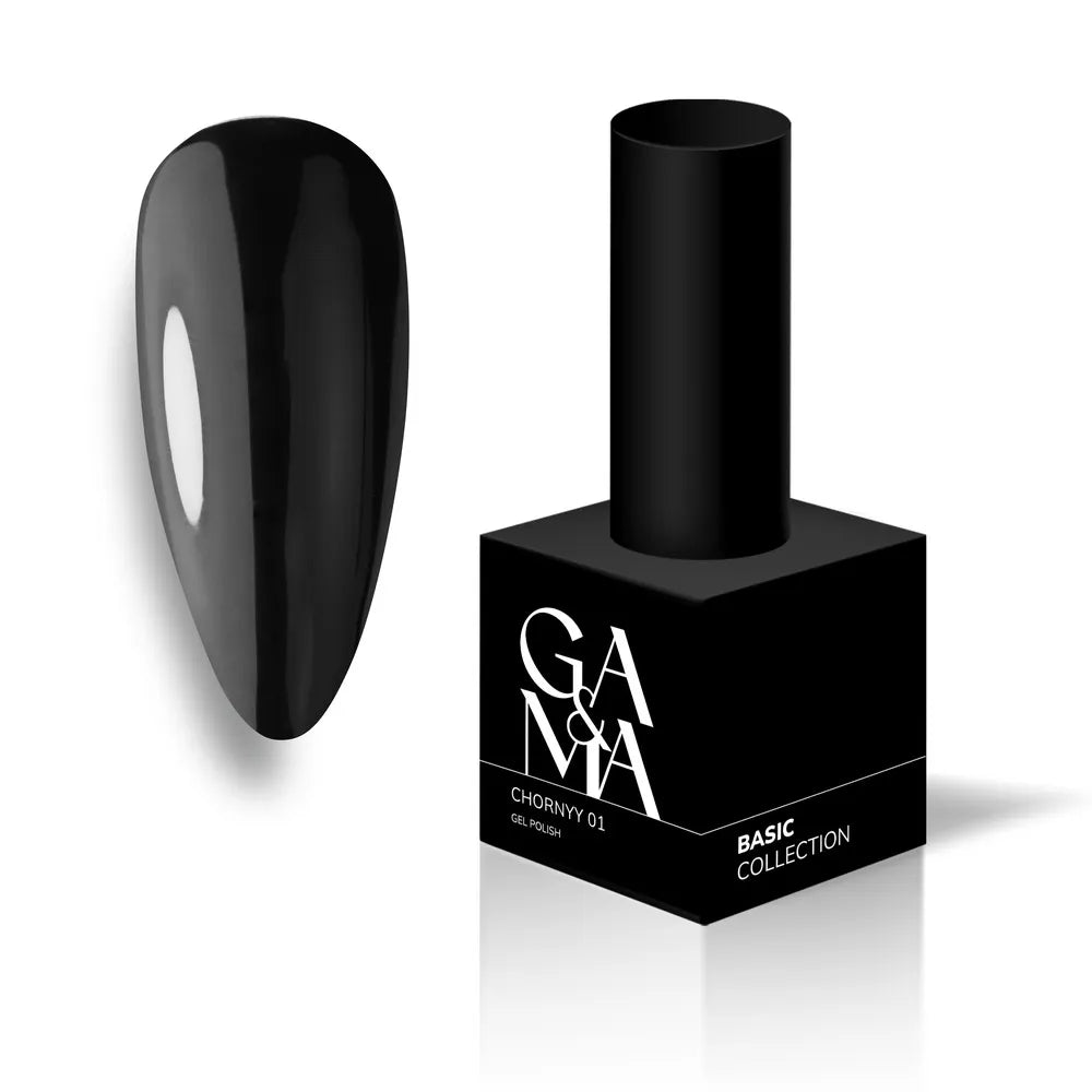 GA&MA Gel polish Basic collection 001 chornyy 15 ml (TPO free) - Level Up Beauty Supply
