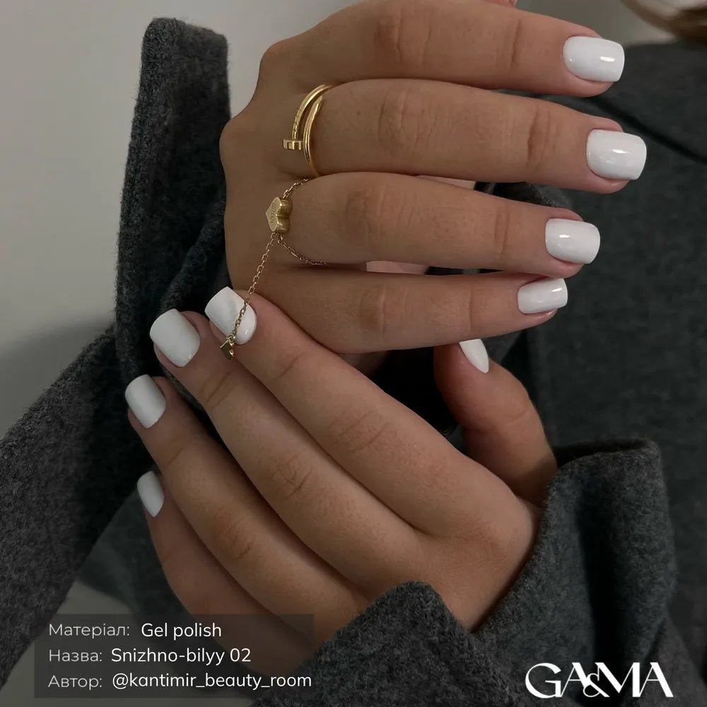 GA&MA Gel polish Basic collection 002 snizhno - bilyy 15 ml (TPO free) - Level Up Beauty Supply