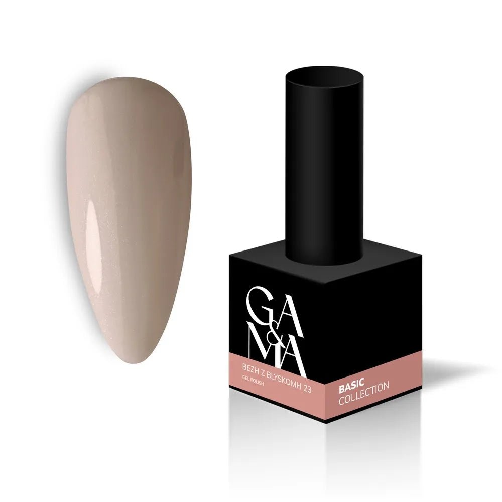 GA&MA Gel polish Basic collection 023 bezh z blyskom 10 ml (TPO free) - Level Up Beauty Supply