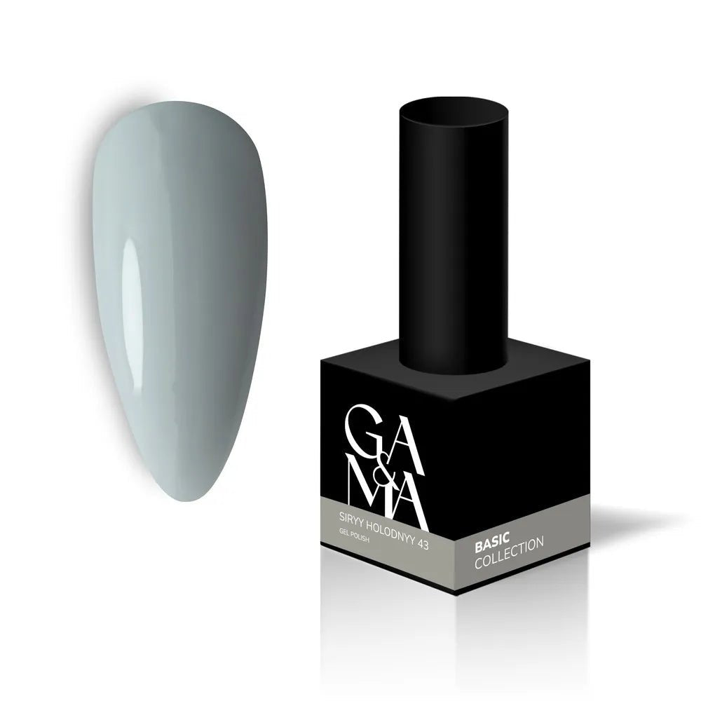 GA&MA Gel polish Basic collection 043 siryy holodnyy 10 ml (TPO free) - Level Up Beauty Supply