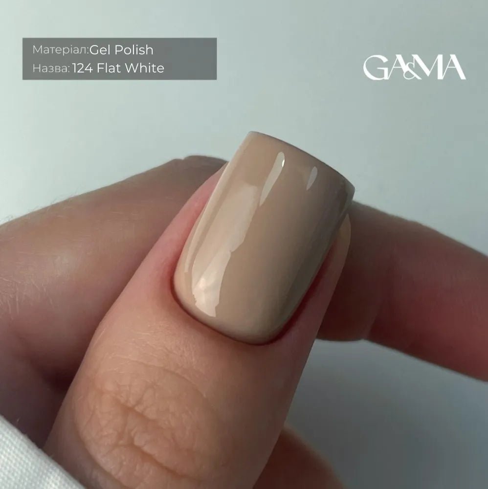 GA&MA Gel polish Monochrome collection 124 Flat white 10 ml (TPO free) - Level Up Beauty Supply