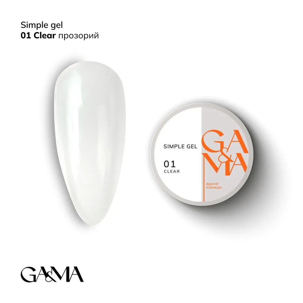GA&MA Simple gel 001 Clear - Level Up Beauty Supply