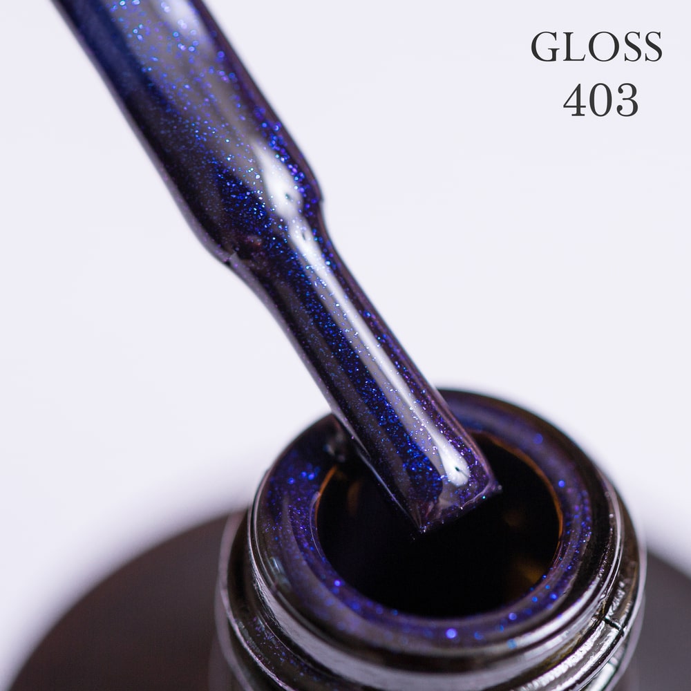 GLOSS Gel Polish 403 (Dark blue with micro-shine), 11ml