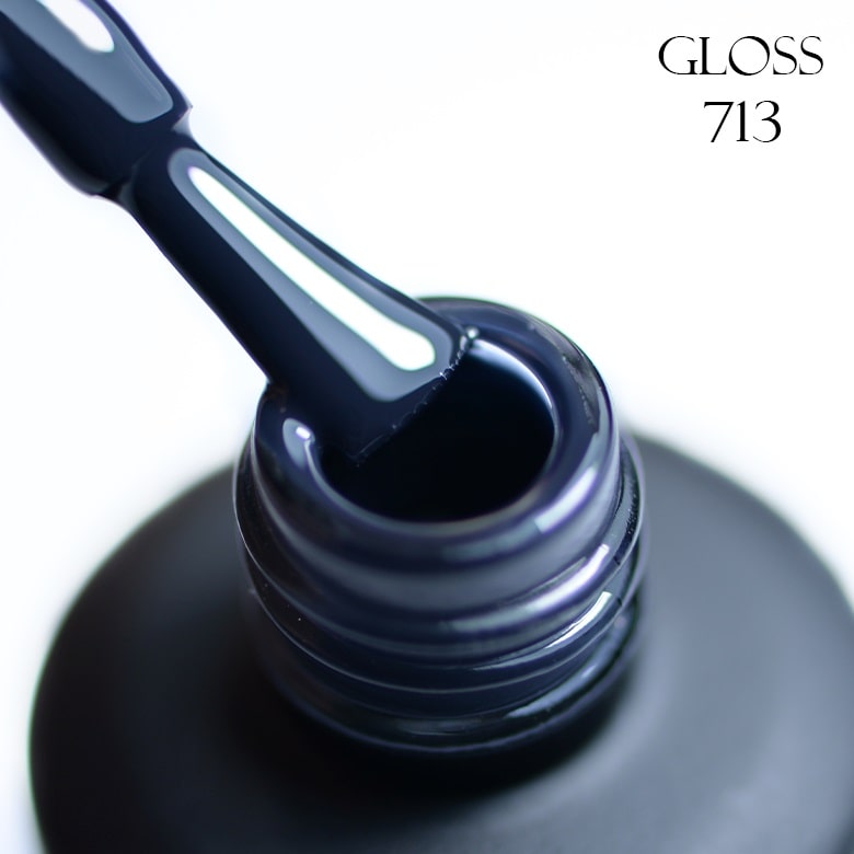 GLOSS Gel Polish 713 (Black blue), 11ml