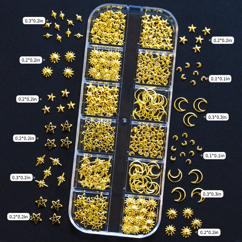 Gold Celestial Nail Charms Set (PH045)