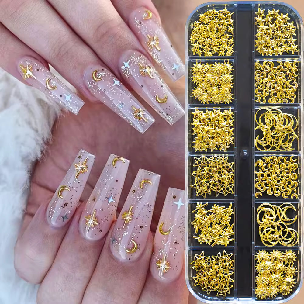 Gold Celestial Nail Charms Set (PH045)