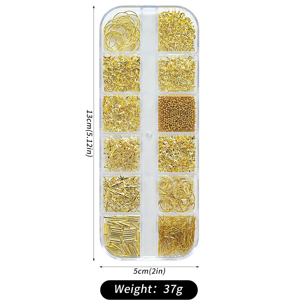 Gold Celestial Nail Charms Set (PH069)