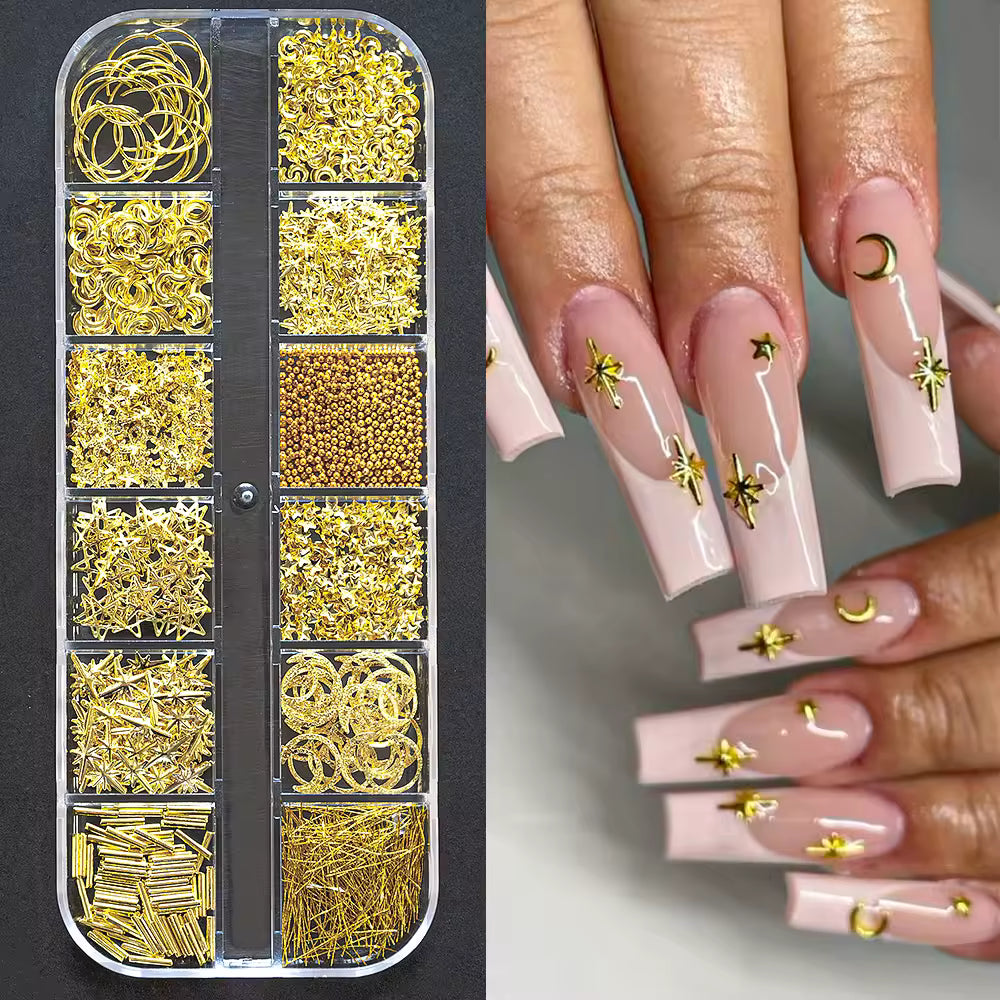 Gold Celestial Nail Charms Set (PH069)
