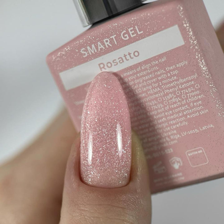 HELLO Smart Builder Gel with Shimmer "Rosatto", 15ml