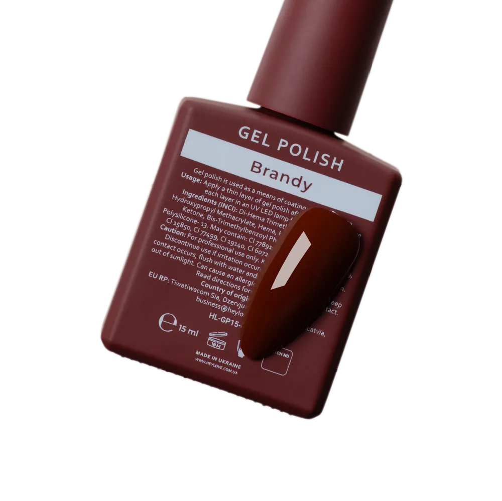 HEYLOVE Gel Polish "Brandy", 15 ml (TPO Free)
