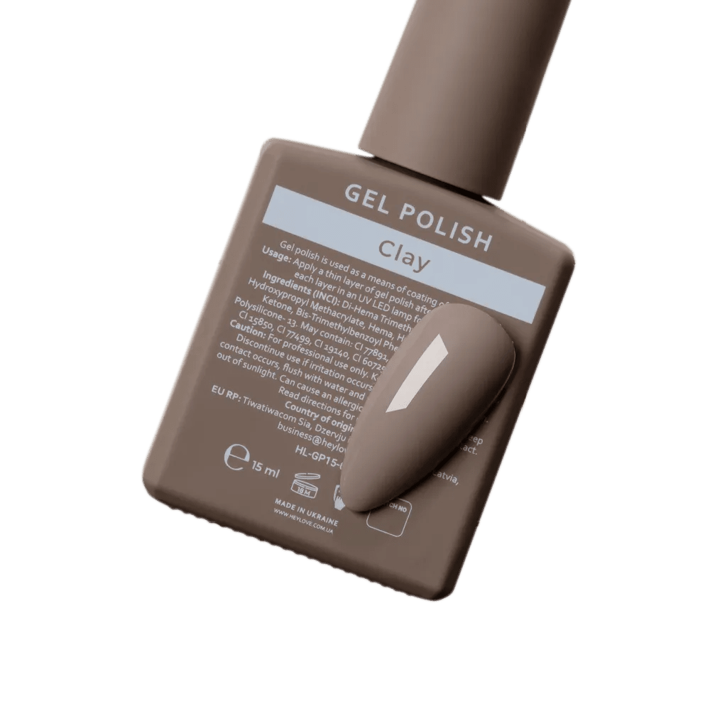 HEYLOVE Gel Polish "Clay", 15 ml (TPO Free) - Level Up Beauty Supply