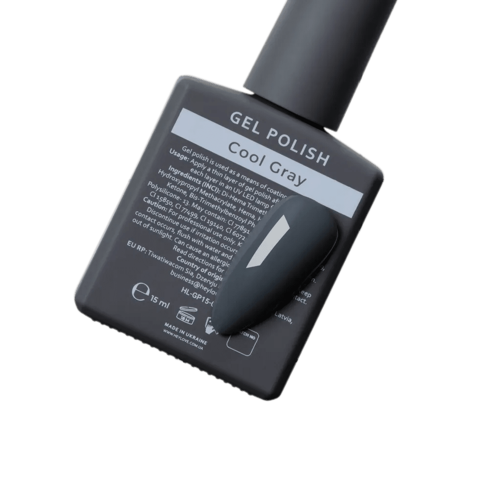 HEYLOVE Gel Polish "Cool Gray", 15 ml (TPO Free) - Level Up Beauty Supply