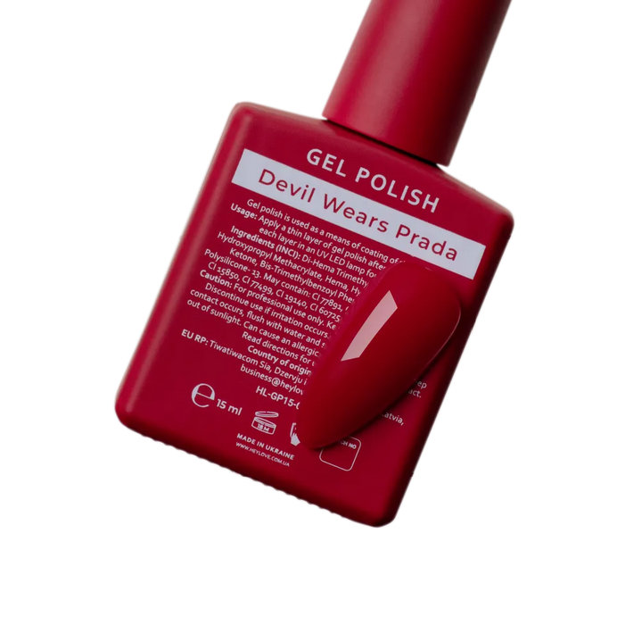 HEYLOVE Gel Polish "Devil Wears Prada", 15 ml (TPO Free)