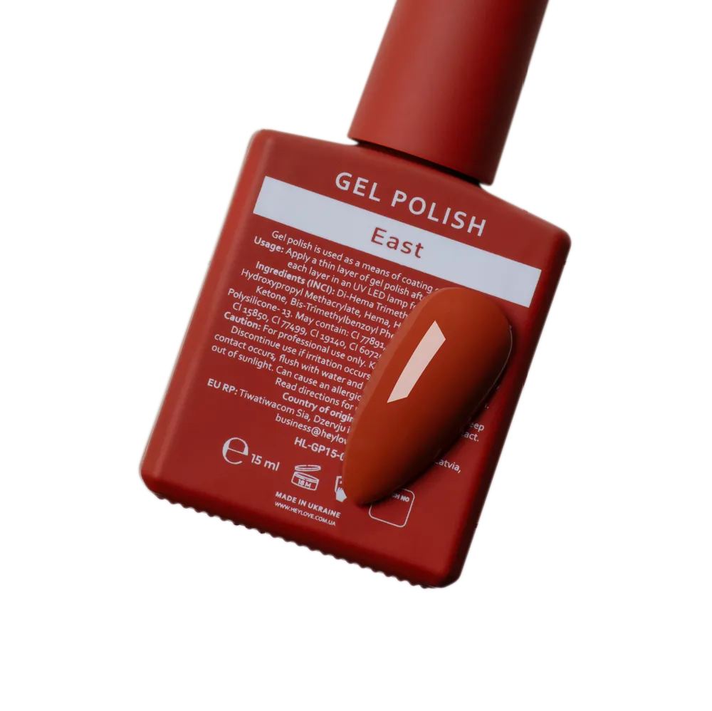 HEYLOVE Gel Polish "East", 15 ml (TPO Free)