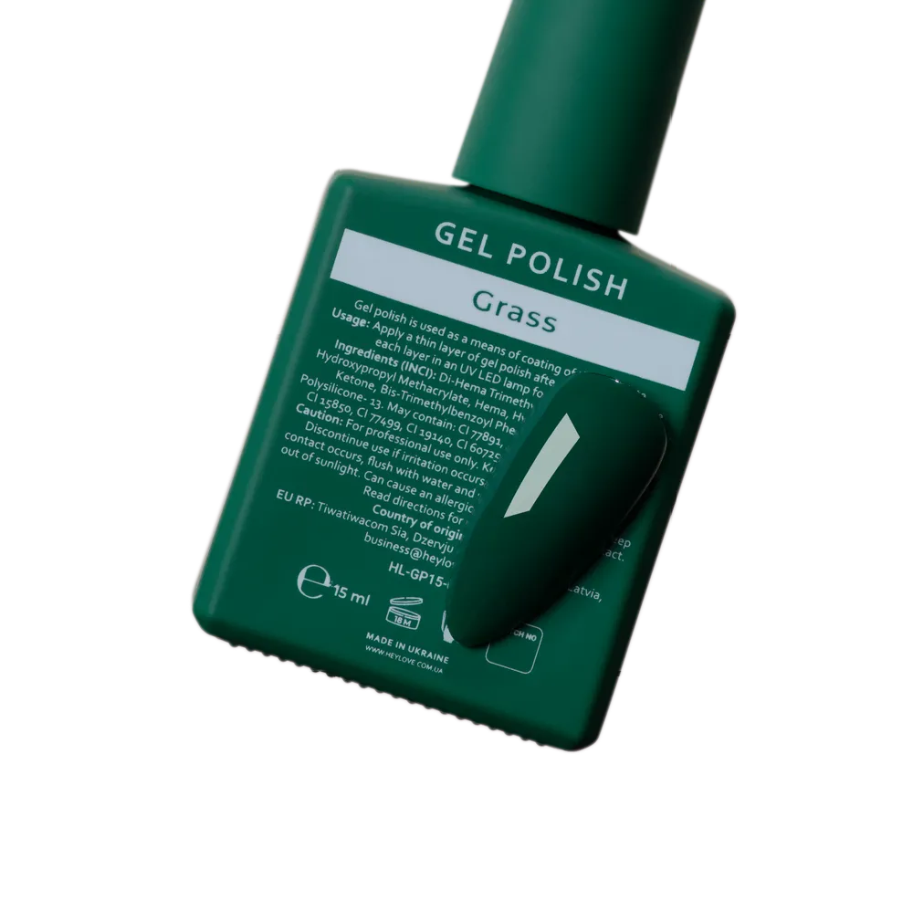 HEYLOVE Gel Polish "Grass", 15 ml (TPO Free)