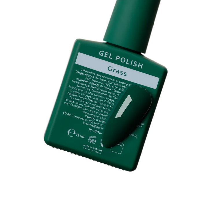 HEYLOVE Gel Polish "Grass", 15 ml (TPO Free)