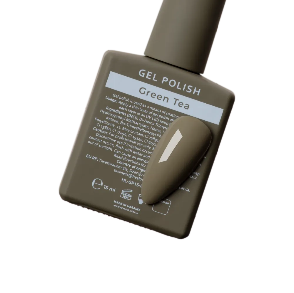 HEYLOVE Gel Polish "Green Tea", 15 ml (TPO Free)