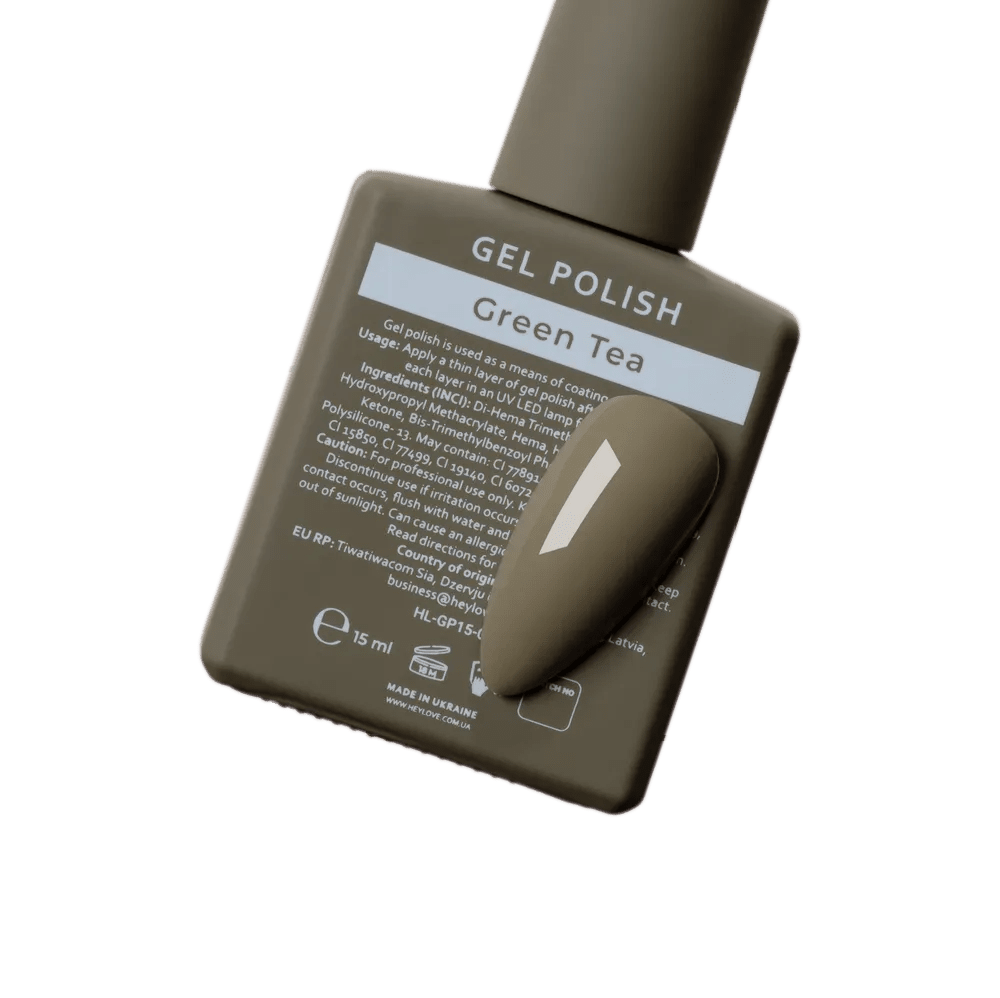 HEYLOVE Gel Polish "Green Tea", 15 ml (TPO Free) - Level Up Beauty Supply