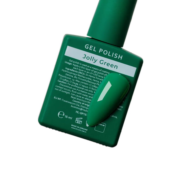 HEYLOVE Gel Polish "Jolly Green", 15 ml (TPO Free)
