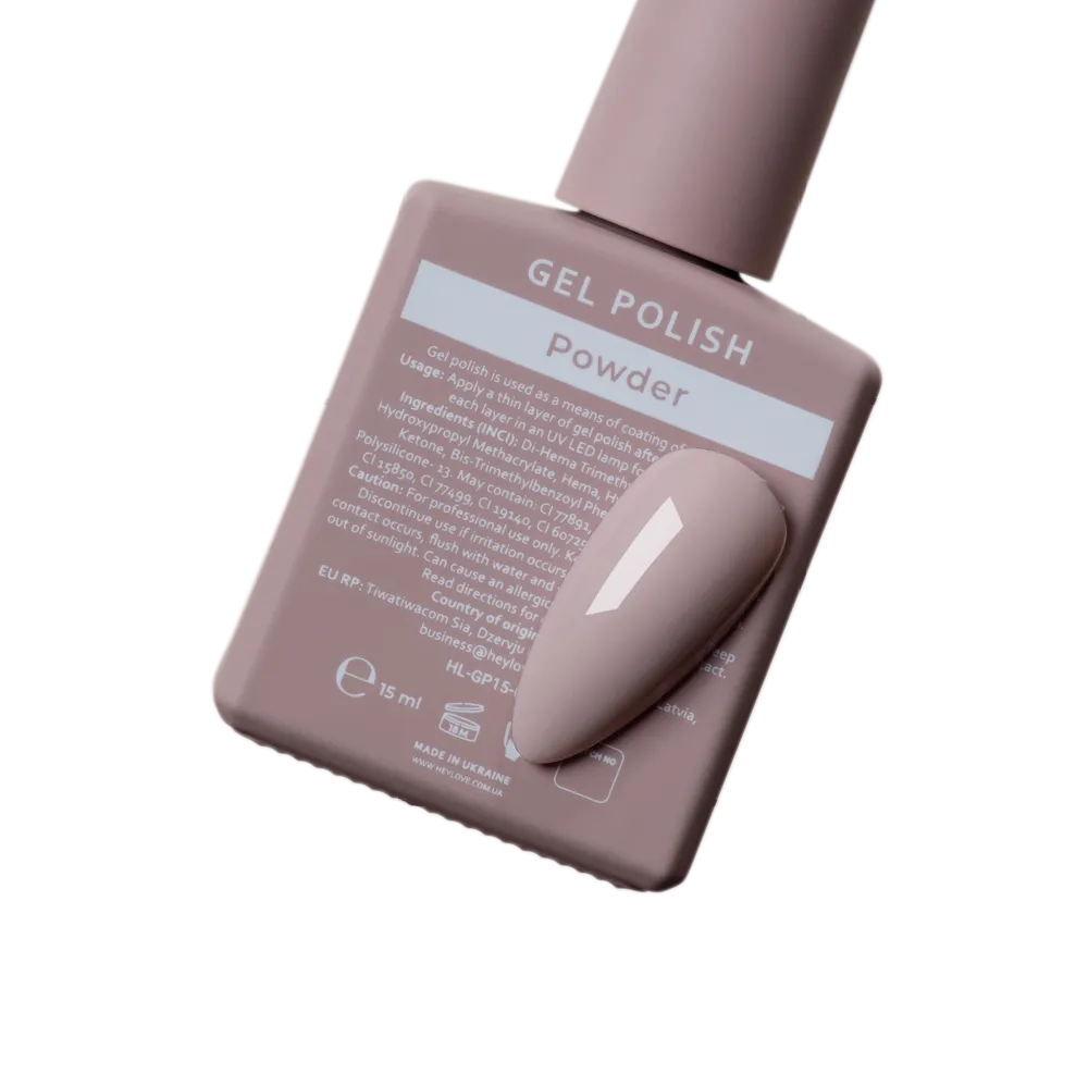 HEYLOVE Gel Polish "Powder", 15 ml (TPO Free)