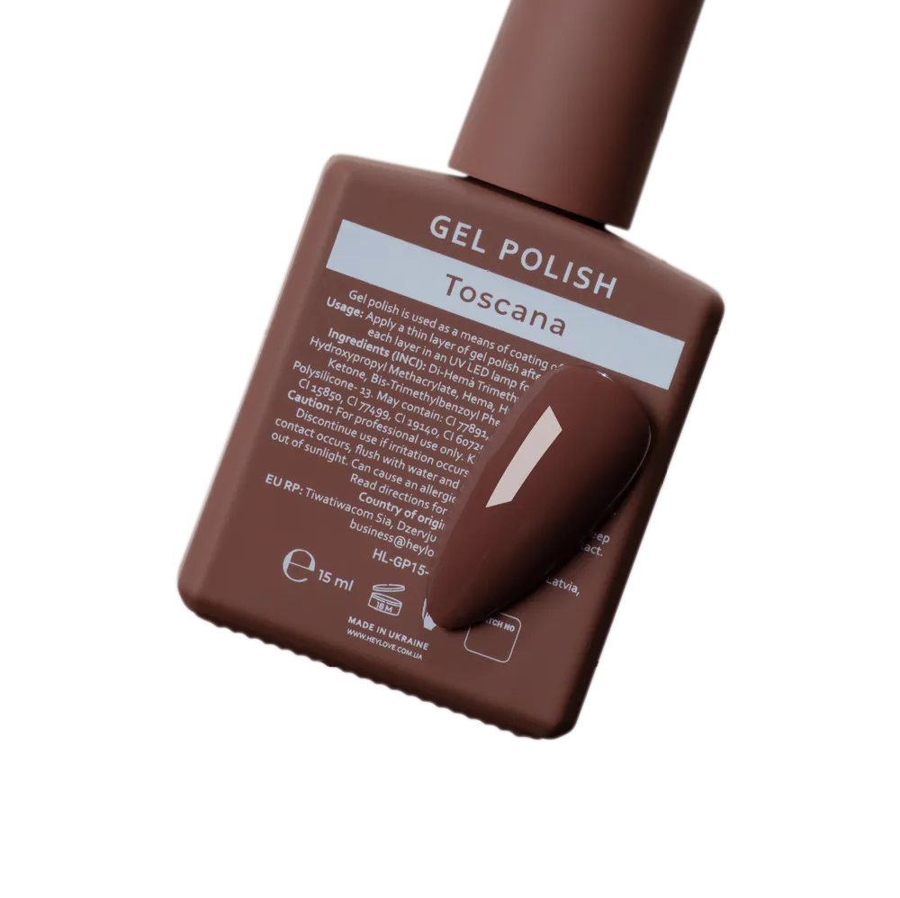 HEYLOVE Gel Polish "Toscana", 15 ml (TPO Free)