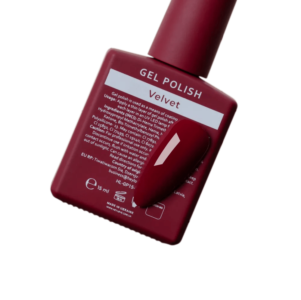 HEYLOVE Gel Polish "Velvet", 15 ml (TPO Free) - Level Up Beauty Supply