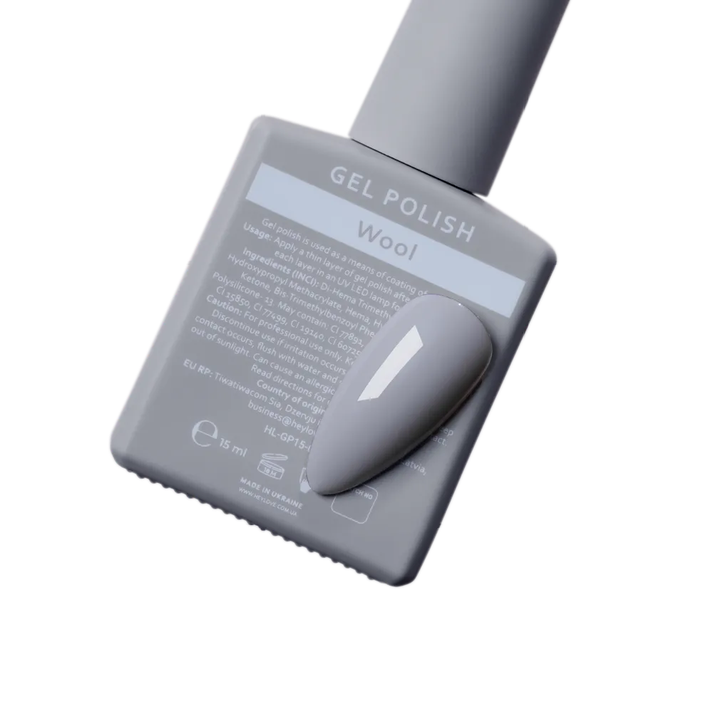 HEYLOVE Gel Polish "Wool", 15 ml (TPO Free)