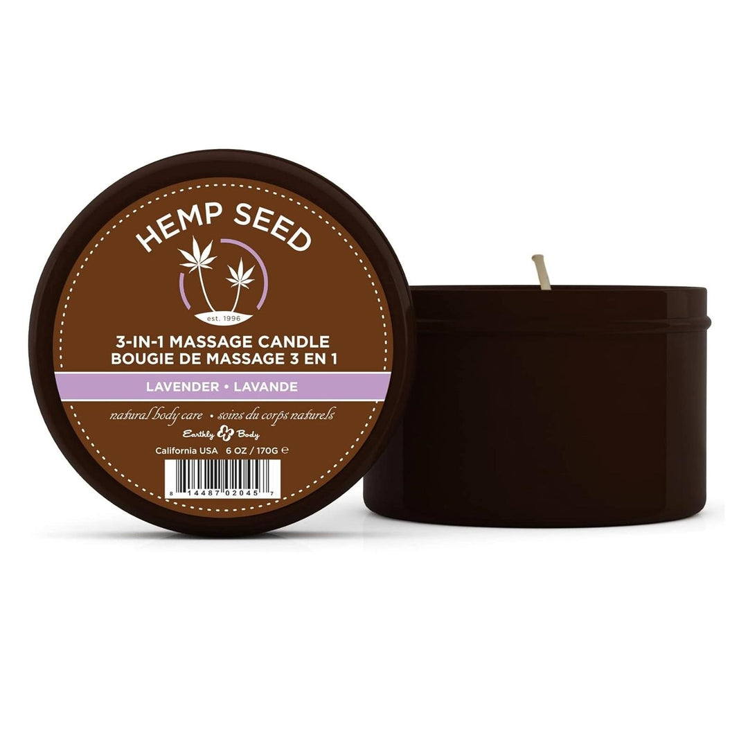 Hemp Seed 3-in-1 Massage Candle, 6oz / 170g, Lavender