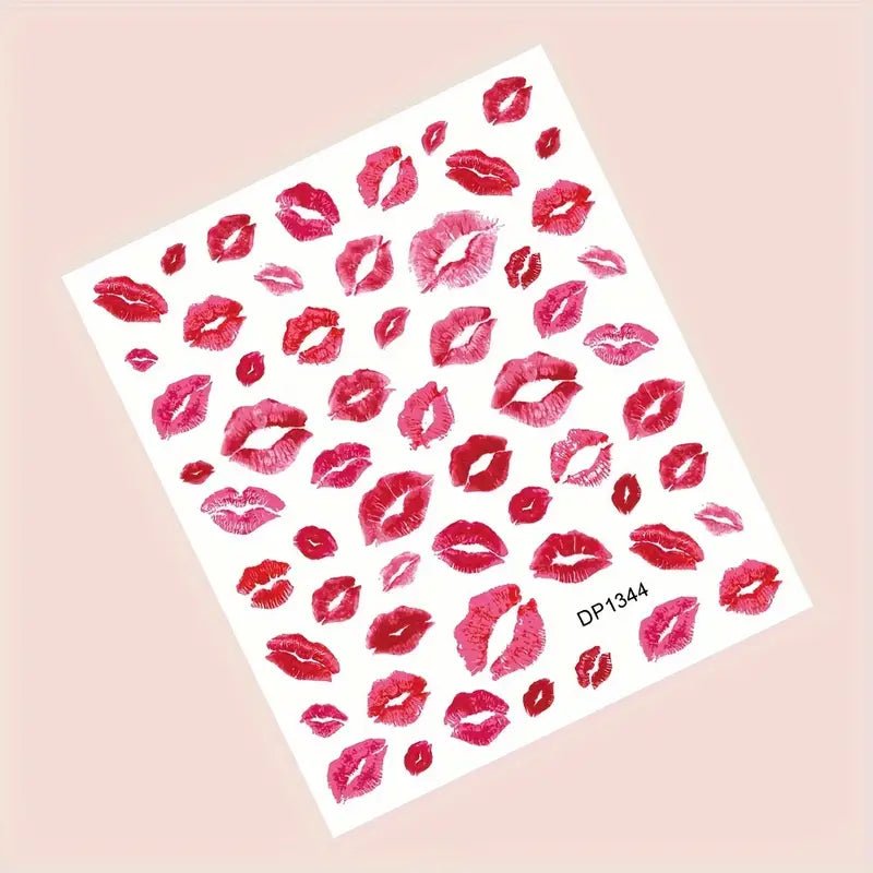 Joyful Nail - Nail Sticker Lips (Red) - Level Up Beauty Supply