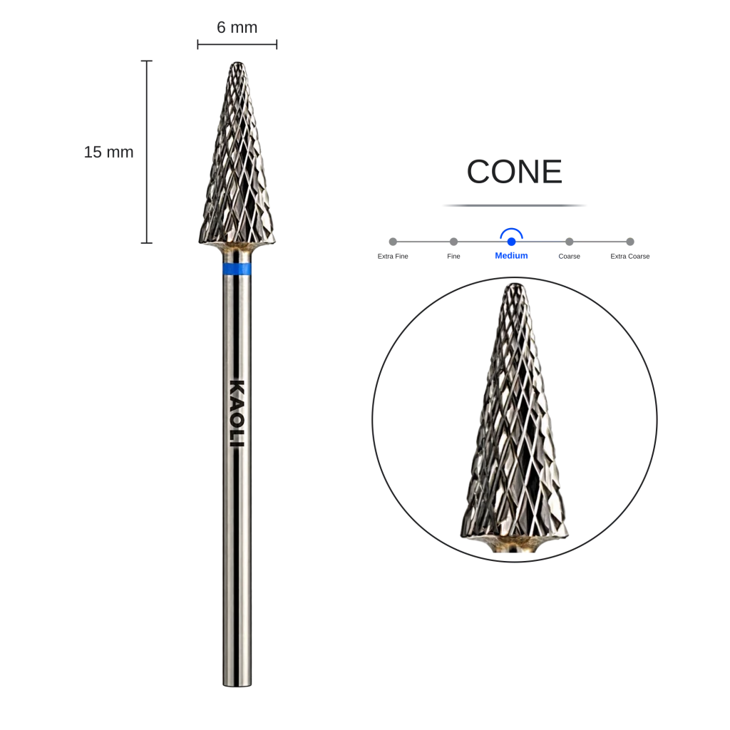 KAOLI - Tungsten Carbide Removal Bit Large Cone "Astra" (Medium) - Level Up Beauty Supply