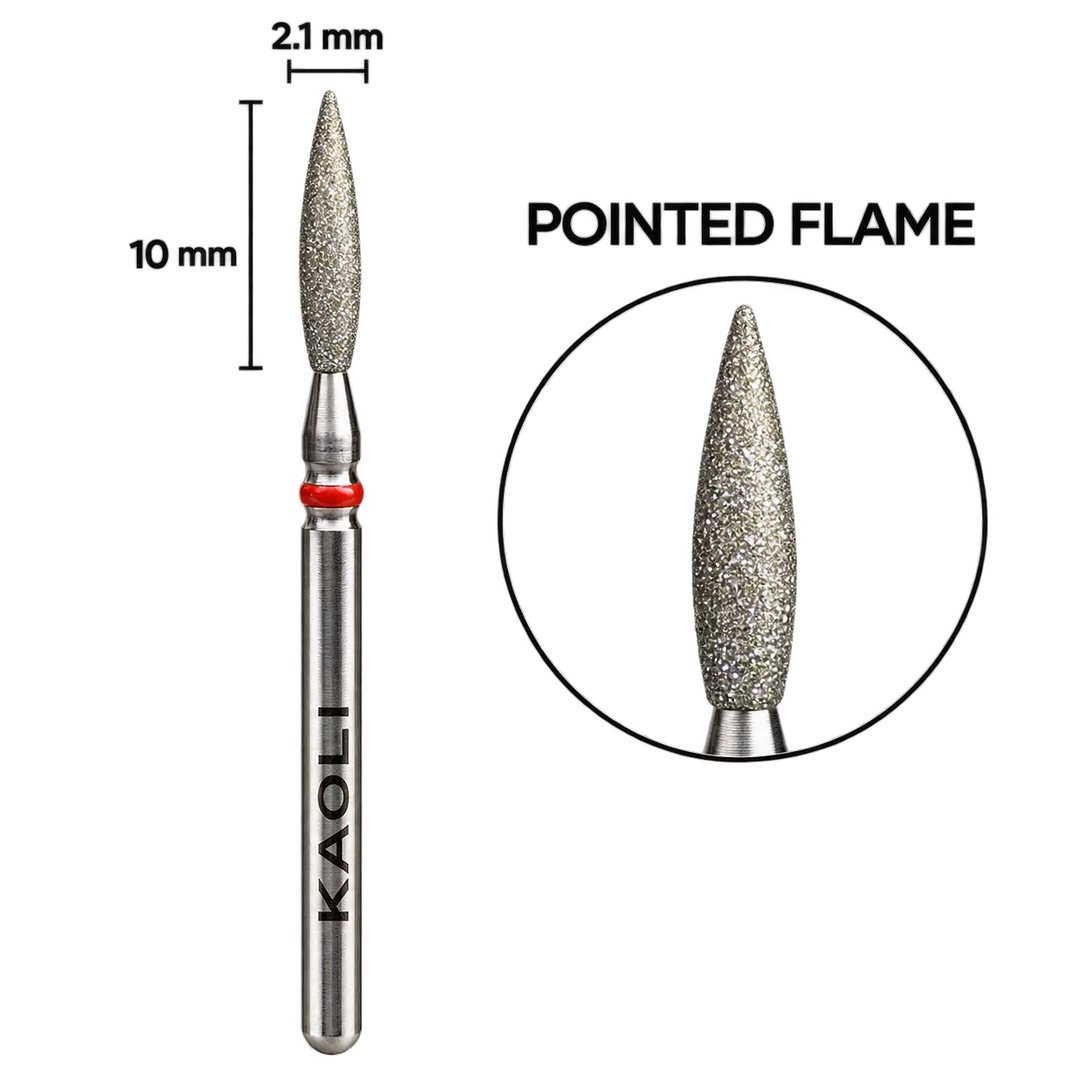 Kaoli - Manicure Diamond Bit Pulsar Flame 2.1 x 10, Red