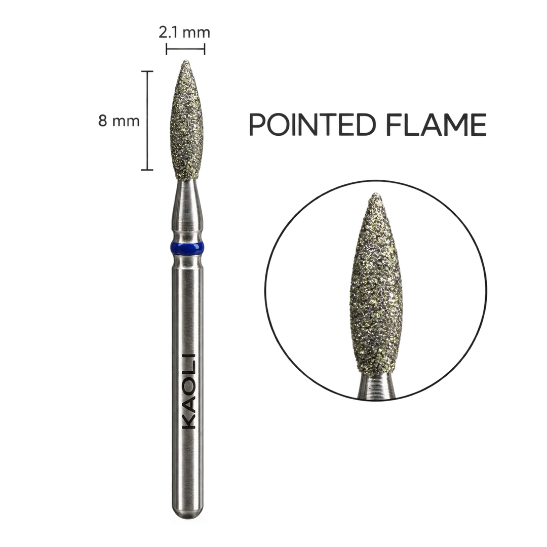 Kaoli - Manicure Diamond Bit Pulsar Flame 2.1 x 8, Blue