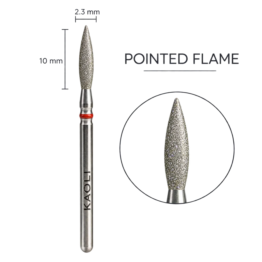 Kaoli - Manicure Diamond Bit Pulsar Flame 2.3 x 10, Red
