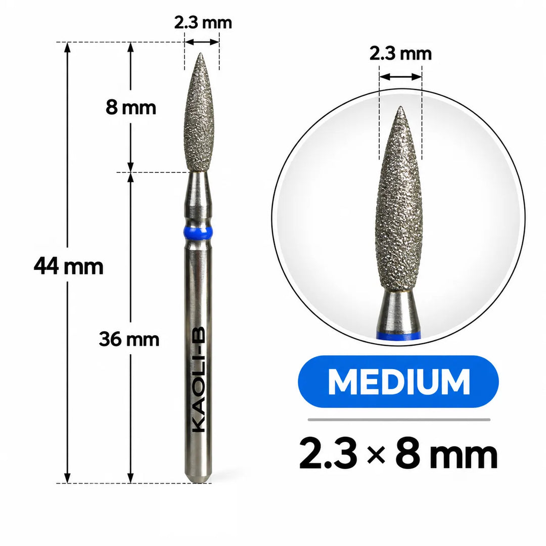 Kaoli - Manicure Diamond Bit Pulsar Flame 2.3 x 8, Blue