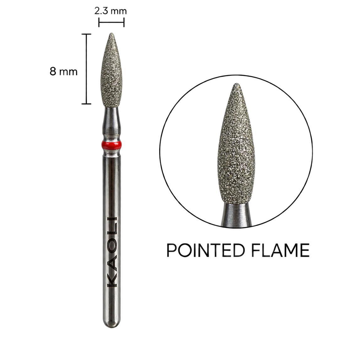 Kaoli - Manicure Diamond Bit Pulsar Flame 2.3 x 8, Red