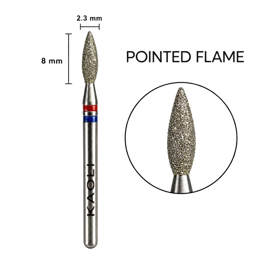 Kaoli - Manicure Diamond Bit Pulsar Flame 2.3 x 8, Red-Blue