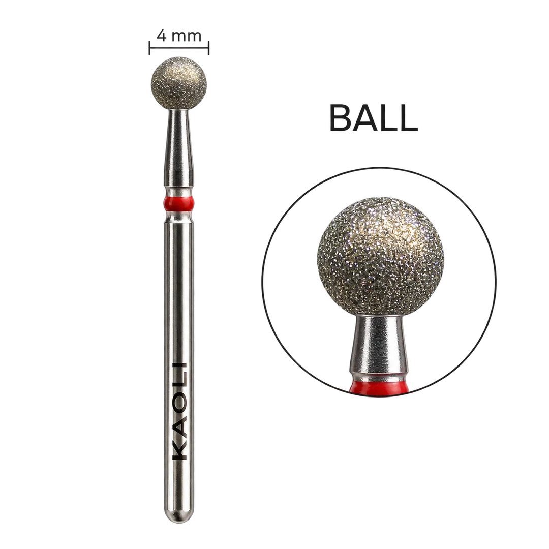 Kaoli - Manicure Diamond Bit Sphere, Ball 4mm, Red