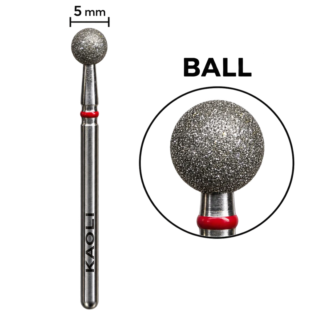 Kaoli - Manicure Diamond Bit Sphere, Ball 5mm, Red