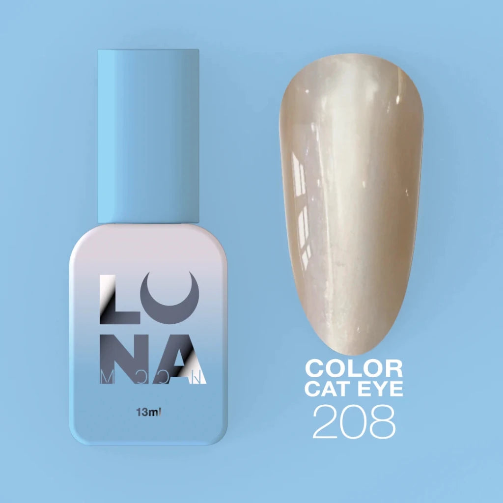 LUNAmoon Colour Gel Polish Cat Eye 208, 13ml - Level Up Beauty Supply
